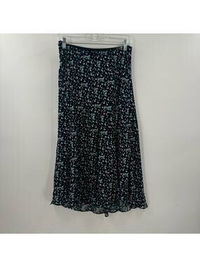 Y2K Blue polka dot midi skirt